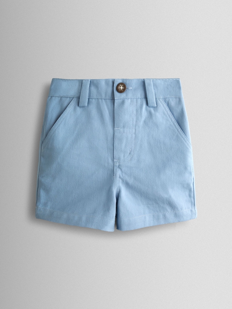 JoJo Maman Bébé Blue Twill Chino Shorts - Image 1 of 3 JoJo Maman Bébé Blue Twill Chino Shorts - Image 1 of 3