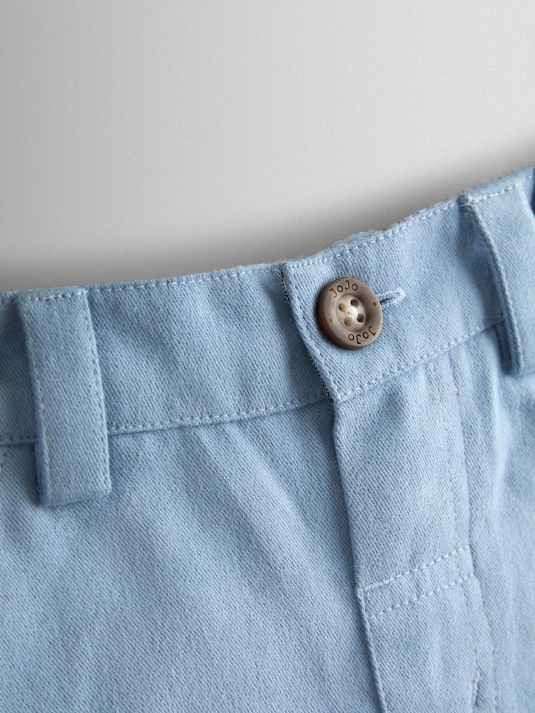 JoJo Maman Bébé Blue Twill Chino Shorts - Image 3 of 3 JoJo Maman Bébé Blue Twill Chino Shorts - Image 3 of 3