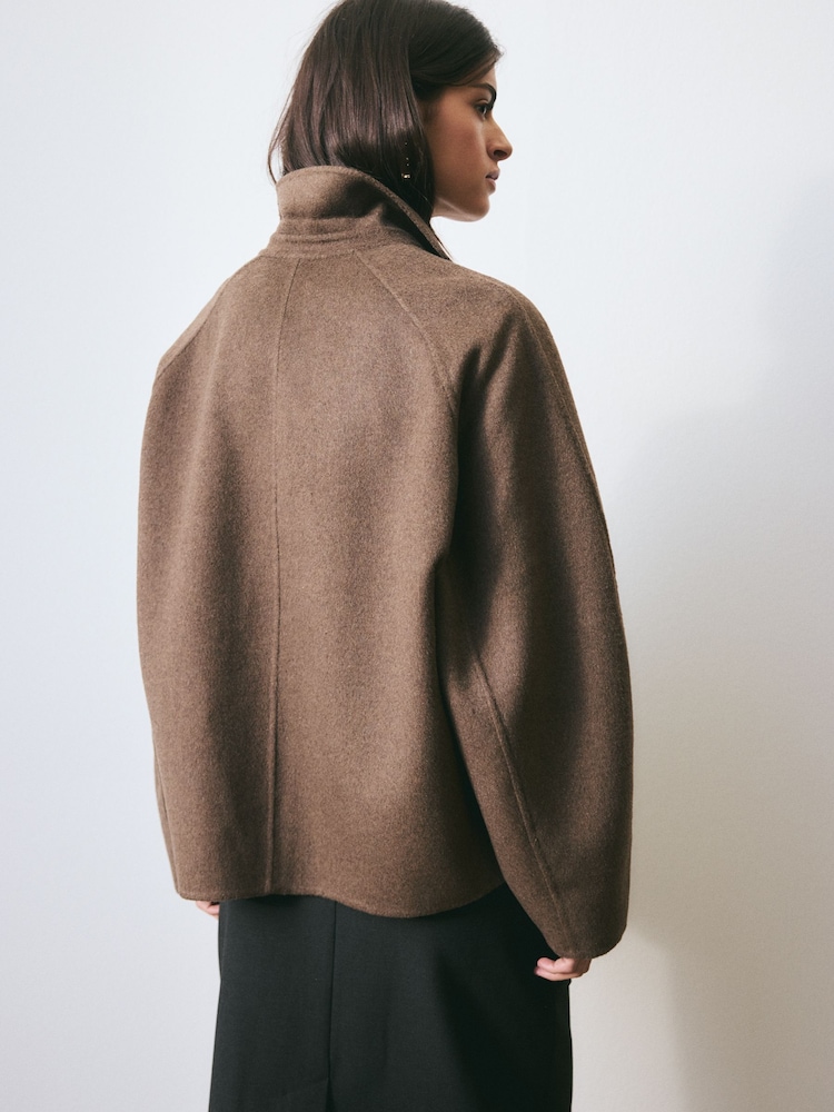 BHOEM Wool Blend Short Chocolate Brown Coat - Image 2 of 6