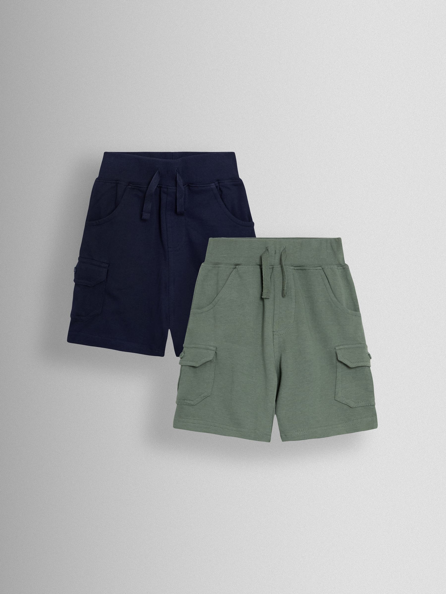 JoJo Maman Bébé Green 2-Pack Cargo Pocket Shorts