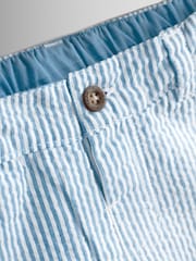 JoJo Maman Bébé Blue Seersucker Stripe Shorts - Image 3 of 4