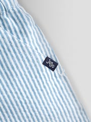 JoJo Maman Bébé Blue Seersucker Stripe Shorts - Image 4 of 4