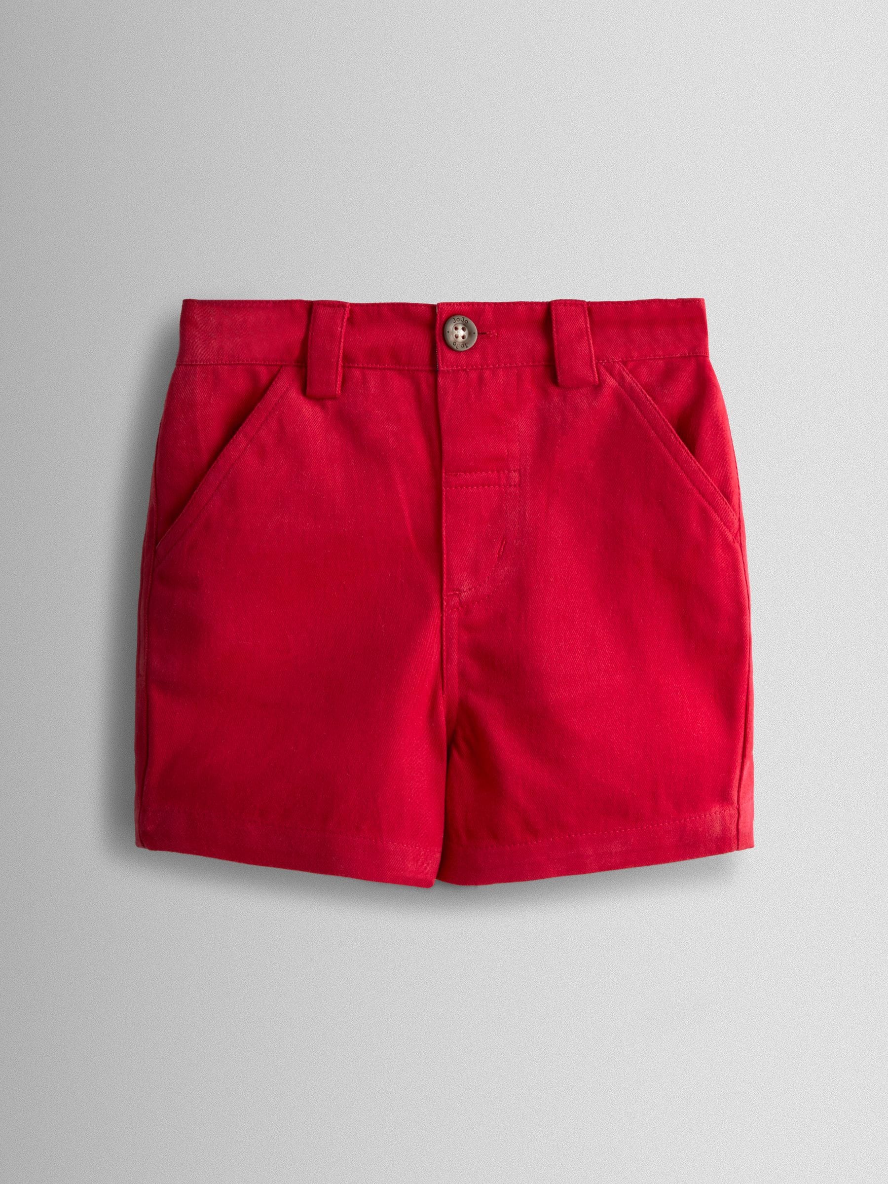 Jojo Maman Bébé Men's Red Twill Chino Shorts