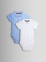 حزمة من 2 بودي سوت بتصميم قمصان بولو سادة من Jojo Maman Bébé - صورة 1 من 5