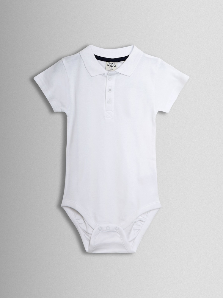 حزمة من 2 بودي سوت بتصميم قمصان بولو سادة من Jojo Maman Bébé - صورة 2 من 5