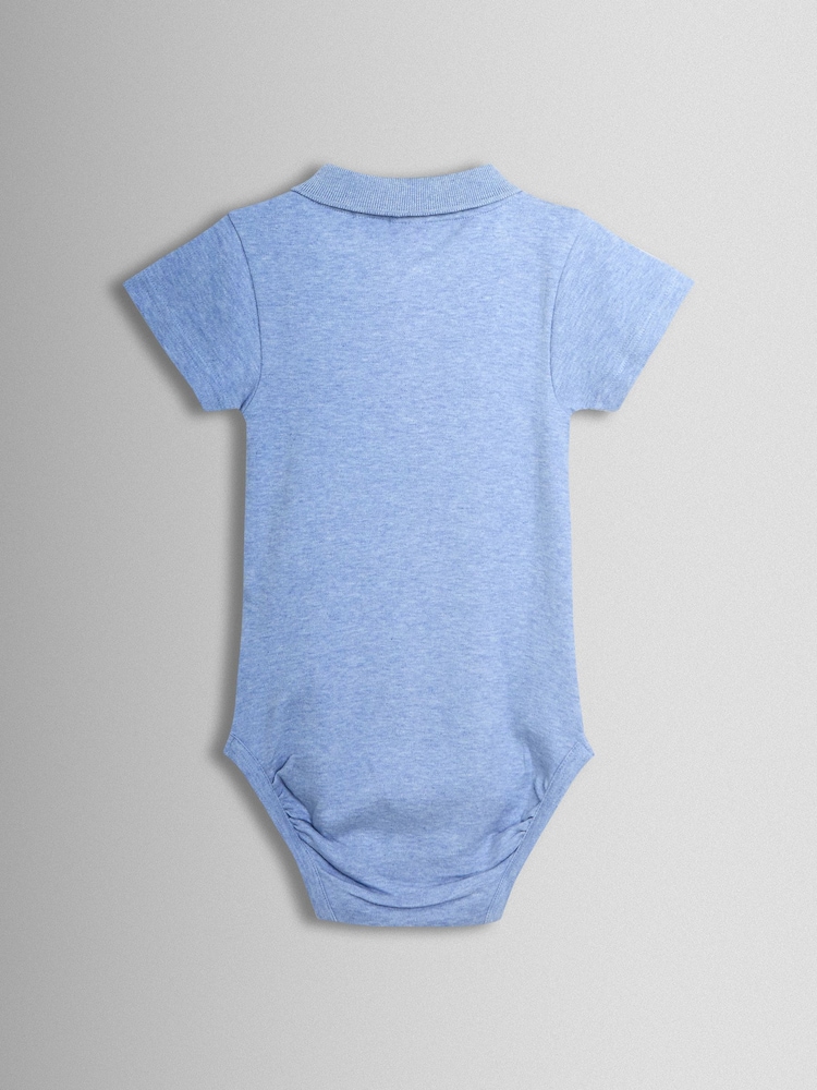 حزمة من 2 بودي سوت بتصميم قمصان بولو سادة من Jojo Maman Bébé - صورة 5 من 5