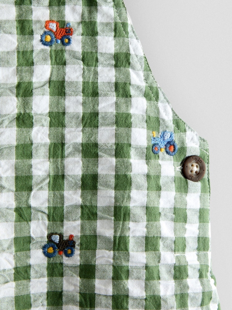 JoJo Maman Bébé Green Embroidered Dungarees - Image 4 of 4