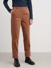 Seasalt Cornwall Brown Brown Crackington Tapered Trousers - Image 1 of 5