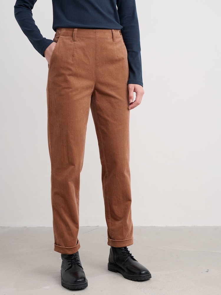 Seasalt Cornwall Brown Brown Crackington Tapered Trousers - Image 1 of 5