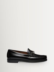 G.H.Bass Black Leather Easy Weejun Lincoln Moc Leather Shoes - Image 1 of 6