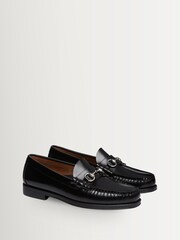 G.H.Bass Black Leather Easy Weejun Lincoln Moc Leather Shoes - Image 2 of 6