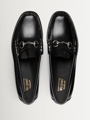 G.H.Bass Black Leather Easy Weejun Lincoln Moc Leather Shoes - Image 4 of 6
