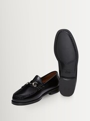 G.H.Bass Black Leather Easy Weejun Lincoln Moc Leather Shoes - Image 5 of 6