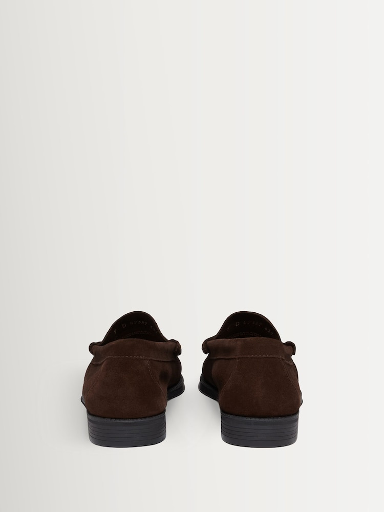 G.H.Bass Chocolate Suede Easy Weejun Larson Suede Shoes - Image 2 of 6