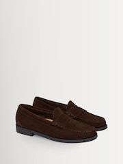 G.H.Bass Chocolate Suede Easy Weejun Larson Suede Shoes - Image 3 of 6