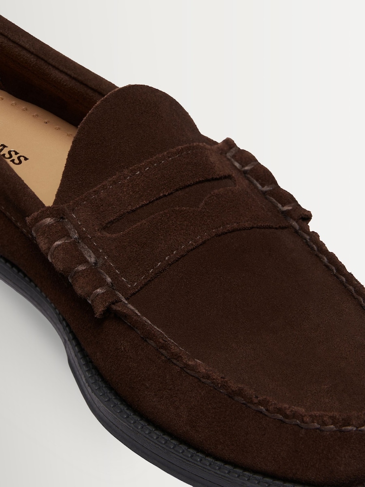 G.H.Bass Chocolate Suede Easy Weejun Larson Suede Shoes - Image 6 of 6