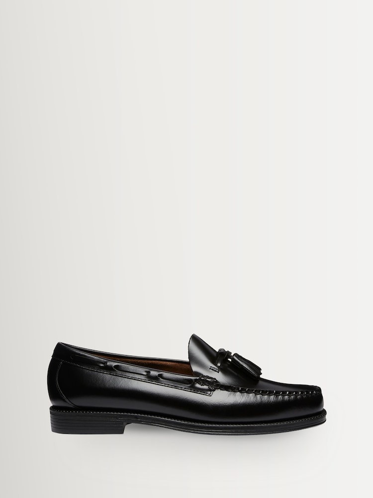 G.H.Bass Black Leather Weejun II Larkin Moc Tassel Shoes - Image 1 of 6
