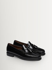 G.H.Bass Black Leather Weejun II Larkin Moc Tassel Shoes - Image 2 of 6