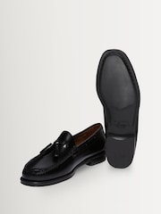 G.H.Bass Black Leather Weejun II Larkin Moc Tassel Shoes - Image 3 of 6
