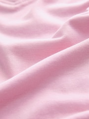 Pink Cotton Modal Slouch V-Neck T-Shirt - Image 5 of 5