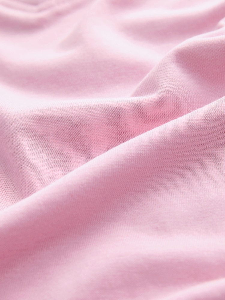 Pink Cotton Modal Slouch V-Neck T-Shirt - Image 5 of 5