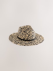 Monochrome Twisted Straw Panama Hat - Image 1 of 4