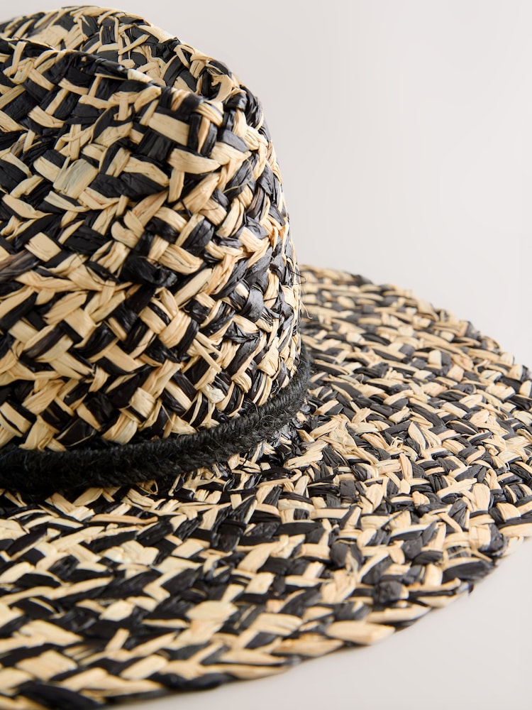 Monochrome Twisted Straw Panama Hat - Image 4 of 4
