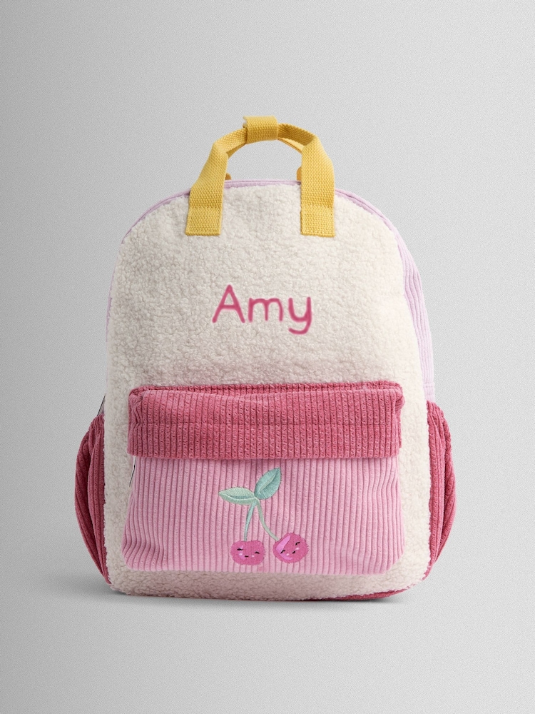 JoJo Maman Bébé Pink Borg Bag - Image 1 of 5