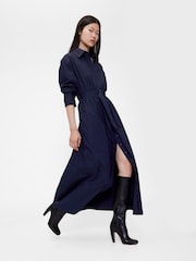 GapStudio Navy Blue - Gap Poplin Belted Oversized Maxi Shirt Dress - Imagen 1 de 5