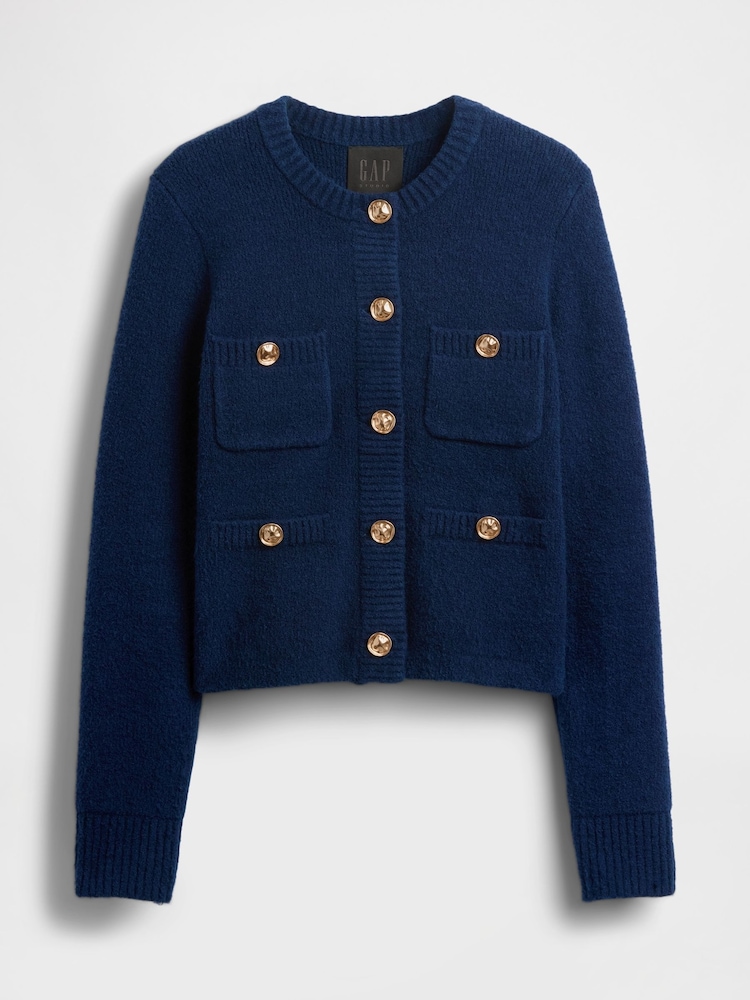 Gap GapStudio Navy Blue Cropped Cardigan - Image 5 of 5 Gap GapStudio Navy Blue Cropped Cardigan - Image 5 of 5