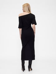 GapStudio Black Jersey Off-Shoulder Midi Dress - Image 2 of 5
