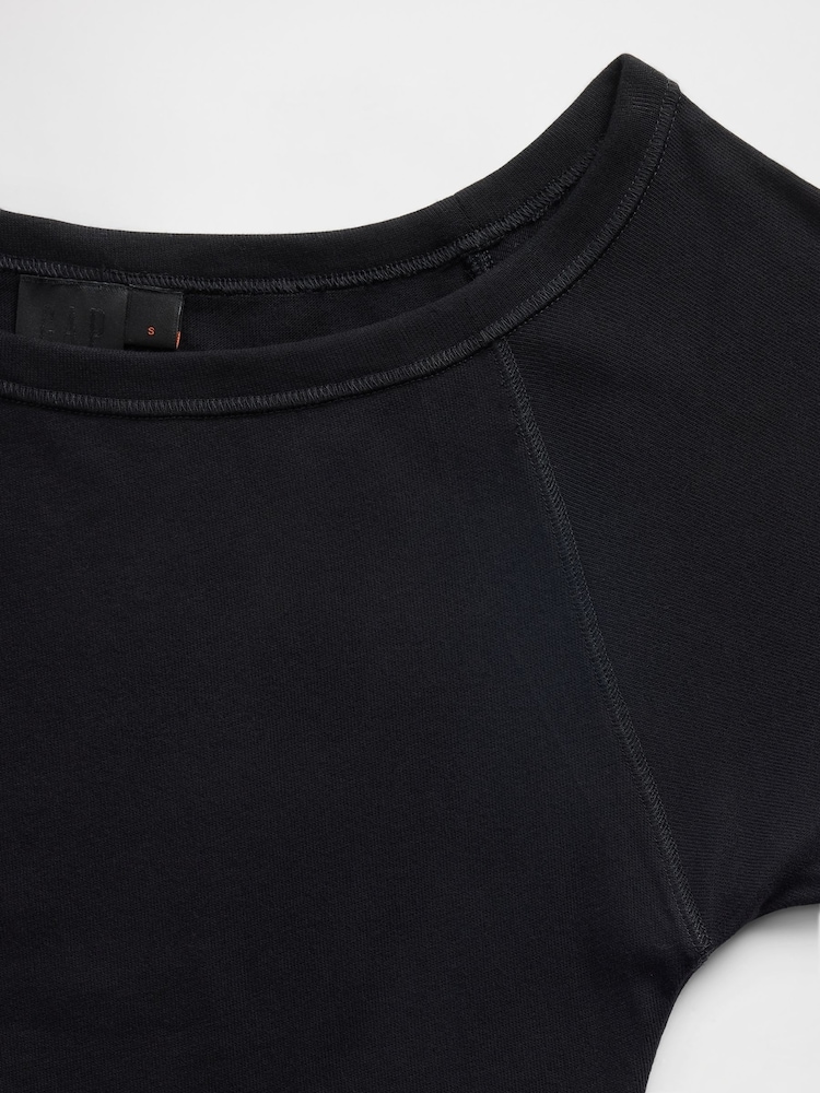 GapStudio Black Jersey Off-Shoulder Midi Dress - Image 4 of 4 GapStudio Black Jersey Off-Shoulder Midi Dress - Image 4 of 4