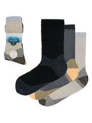 Glenmuir Black Cushioned Boot Socks with Arch Support 3 Pack - Image 6 of 7