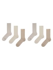 Glenmuir Natural Fine Knit Rib Leisure Socks 3 Pack - Image 1 of 5