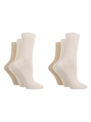Glenmuir Natural Fine Knit Rib Leisure Socks 3 Pack - Image 2 of 5