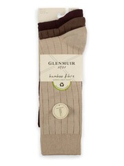 Glenmuir Natural Classic Rib Crew Socks 3 pack - Image 4 of 4