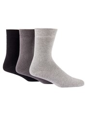 Glenmuir Grey Full Cushioned Crew Socks 3 pack - Image 2 of 7