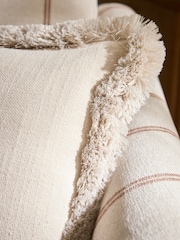Mid Natural 40 x 59cm Chunky Fringe Velvet Chenille Cushion - Image 2 of 4