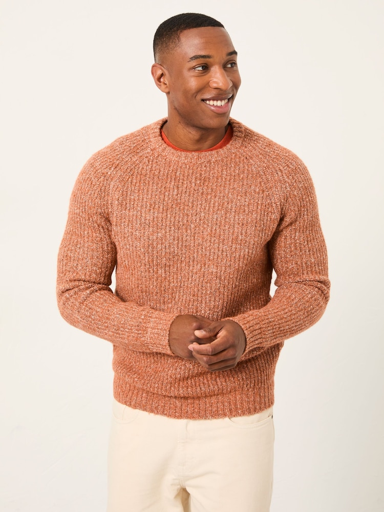 FatFace Sefton Burnt Orange Knitted Crew Neck Jumper - Image 1 of 6 FatFace Sefton Burnt Orange Knitted Crew Neck Jumper - Image 1 of 6