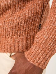 FatFace Sefton Burnt Orange Knitted Crew Neck Jumper - Image 4 of 6