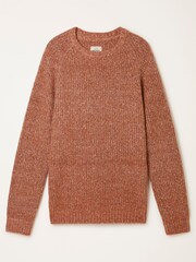 FatFace Sefton Burnt Orange Knitted Crew Neck Jumper - Image 6 of 6
