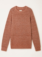 FatFace Sefton Burnt Orange Knitted Crew Neck Jumper - Image 7 of 7