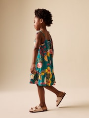 Green Tropical Angel Sleeve Dress (3-16yrs) - Image 2 of 9