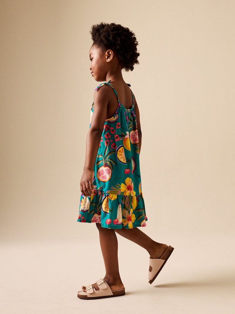 Green Tropical Angel Sleeve Dress (3-16yrs) - Image 2 of 9