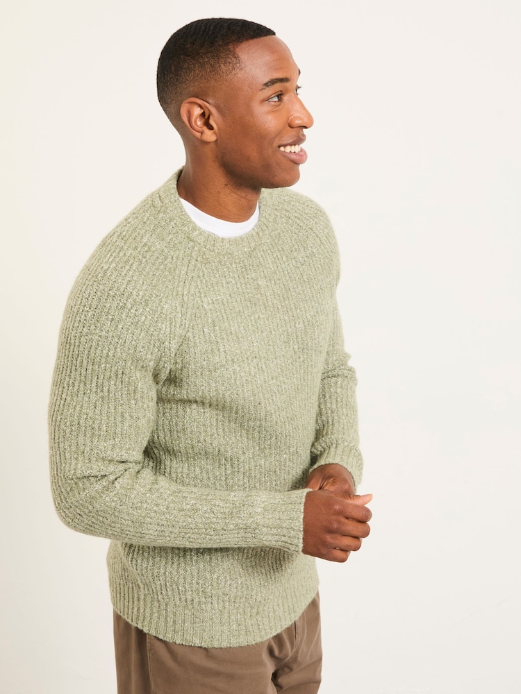 FatFace Sefton Sage Green Knitted Crew Neck Jumper - Image 1 of 2 FatFace Sefton Sage Green Knitted Crew Neck Jumper - Image 1 of 2