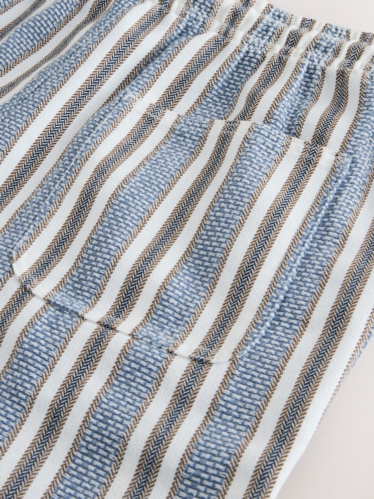 Blue Textured 7 Inch Stripe Shorts - Image 10 of 10 Blue Textured 7 Inch Stripe Shorts - Image 10 of 10