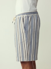 Blue/Ecru Textured Stripe Shorts - Image 3 of 5