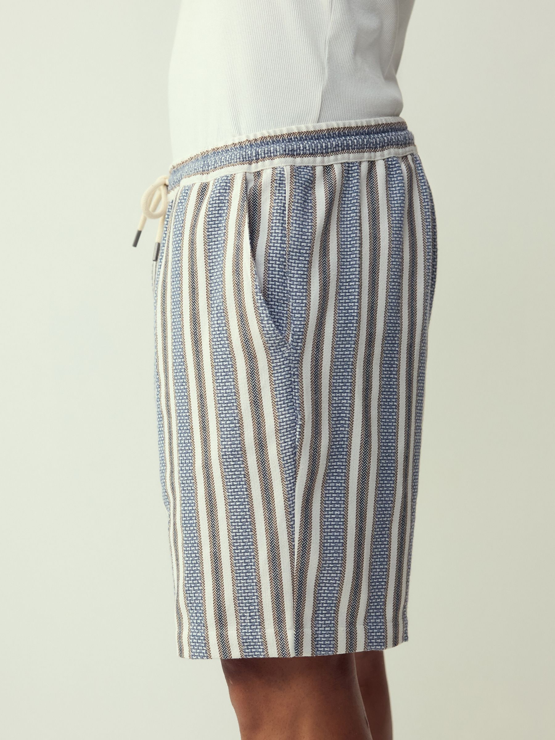 Buy Blue Textured 7 Inch Stripe Shorts from Next Bosnia and