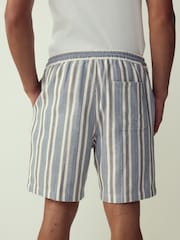 Blue/Ecru Textured Stripe Shorts - Image 4 of 5