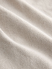 Neutral Textured Cotton Linen Blend Drawstring Shorts - Image 8 of 8